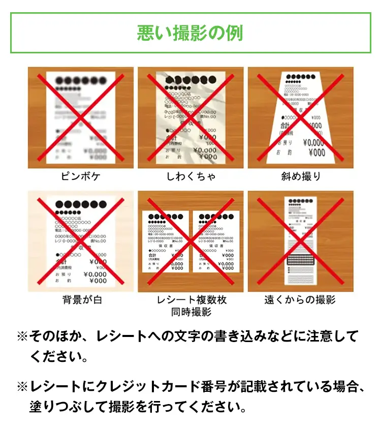 悪い撮影の例