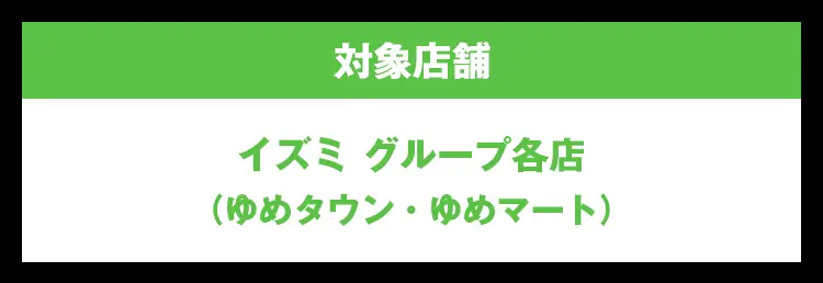 イズミ グループ各店(ゆめタウン・ゆめマート)
